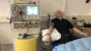 John Müller während seiner Chemotherapie im Klinikum Stuttgart