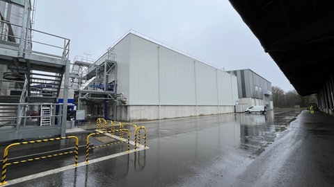 Gebäude der neuen Biovergärungsanlage in Leonberg