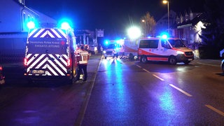 Feuerwehr und Rettungskräfte mit Großaufgebot nach einem Gas-Unfall in Donzdorf (Kreis Göppingen)