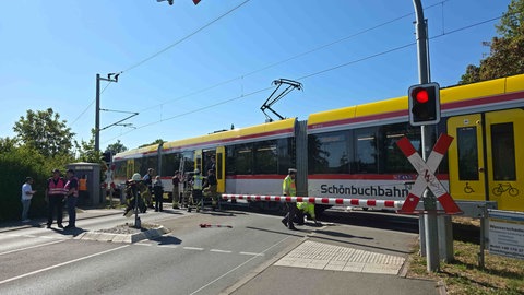 Die Unfallstelle an der Haltestelle Südbahnhof Böblingen.  