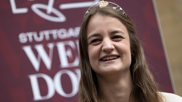 Württemberger Weinkönigin Natalie Schäfter beim Weindorftreff Stuttgart 2026