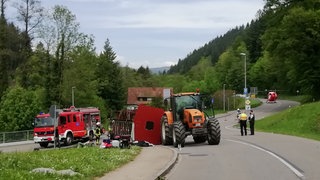 Maiwagen-Unfall im südbadischen Kandern (Kreis Lörrach)