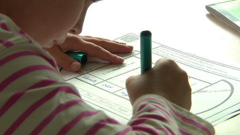 Eine Lehrerin in einer Grundschulklasse