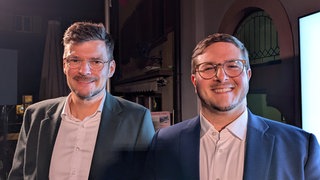Die Kandidaten der Stichwahl um das Bürgermeisteramt in Staufen, Benjamin Bröcker und Gilbert Weber.