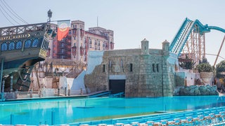 Die Wasserbahn Atlantica Supersplash im Europa-Park.