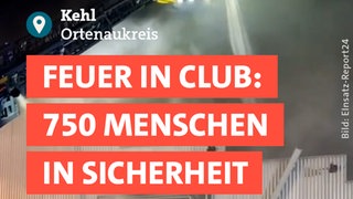 Feuerwehrmänner löschen die Flammen in einem Kehler Club.
