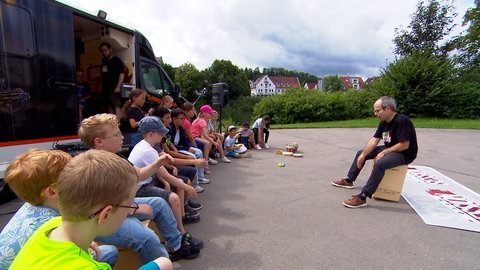 Drum Session von Schülern in Sigmaringen