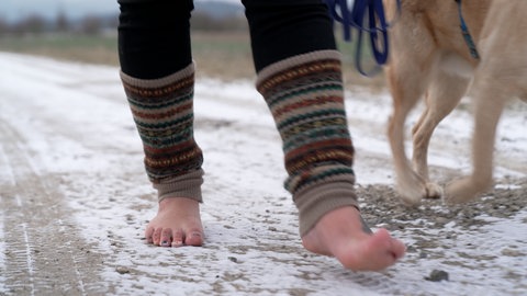 Barfuß auf Schnee. Für Matthias Bonn aus Dormettingen kein Problem