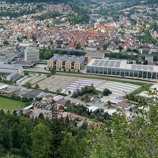 Eine Luftaufnahme der Firmengebäude von Groz-Beckert in Albstadt (Zollernalbkreis).