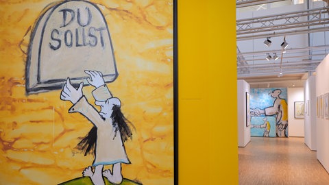 Ein Gemälde von Udo Lindenberg im Neuen Kunstmuseum Tübingen