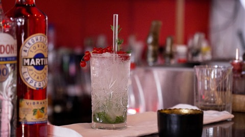 Ein alkoholfreier Mojito, dekoriert mit Minze und Johannisbeeren. Solche Drinks werden immer beliebter, meint der Tübinger Barbetreiber Gaetano Randone.