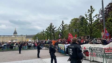 Gegendemonstration zum Bündnis "Gemeinsam für Deutschland" in Karlsruhe