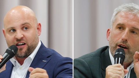 AfD-Landeschef Markus Frohnmaier und Tübingens Oberbürgermeister Boris Palmer (parteilos) (Bildkombo).