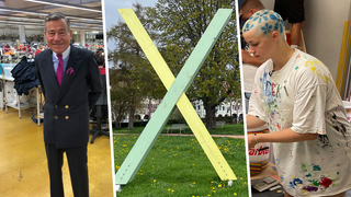 Collage bestehend aus Bildern von Wolfgang Grupp, einem X aus Holzleisten von der Gartenschau Freudenstadt und Baiersbronn und einer Schülerin in Malerkleidung. Die Bilder stehen beispielhaft für die Themen des Jahres 2025 aus der Redaktion Tübingen.