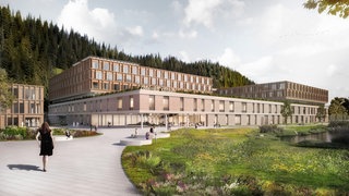 Zu sehen ist der Architektenentwurf des geplanten Zentralklinikums im Zollernalbkreis. Architektenentwurf Nickl & Partner