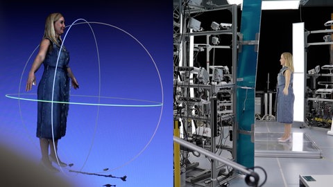 Ein weiblicher Avatar erstellt durch Aufnahmen eines echten Menschen mit 66 Kameras.