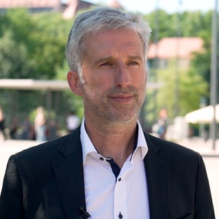Der Tübinger OB Boris Palmer in Tübingen am Europaplatz