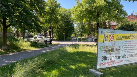 Eine Lindenallee an der "Alten Bahntrasse" in Pfullingen (Kreis Reutlingen). Sie müsste größtenteils gefällt werden, wenn die neue Trasse der Regional-Stadtbahn dort gebaut würde.