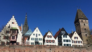 Frühlingshimmel über Münster, Metzgerturm und Stadtmauer