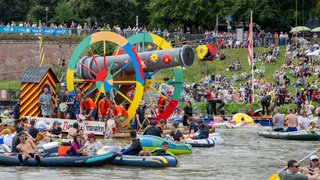 Das Nabada lief 2024 wegen der starken Strömung schneller ab als sonst