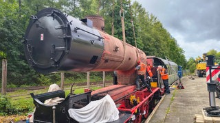 Etwa zehn tonnen wiegt der Kessel der "Badnerin", eine Dampflok des Typs 75 1118.