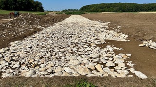 Die Alblimes-Straße bestehend aus unzähligen Kalksteinen ist eine alte römische Straße und wurde von Archäologen im Zuge des Neubaus des Albaufstiegs der A8 freigelegt. 