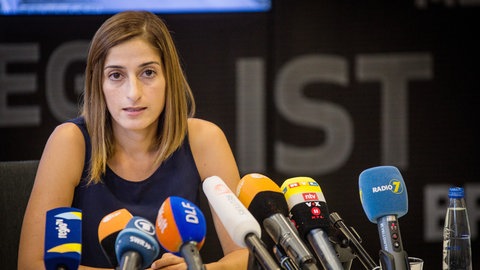 Meşale Tolu nach der Ankunft am Flughafen Stuttgart im August 2018.