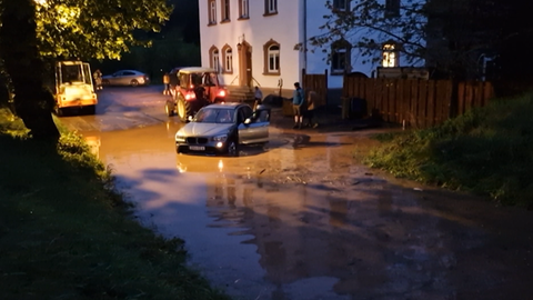 Wassermassen in Glaadt in der Vulkaneifel
