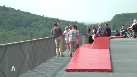Besucher auf dem Panoramasteg