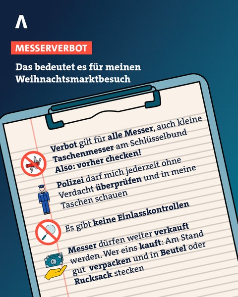 Auf den Weihnachtsmärkten gilt nun ein absolutes Messerverbot - was heißt das für meinen Weihnachtsmarktbesuch?