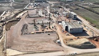 Drohnenflug über die Baustelle von Eli Lilly in Alzey