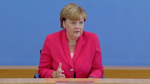 "Wir schaffen das!" Die damalige Kanzlerin Angela Merkel (CDU) auf der Pressekonferenz im Jahr 2015.