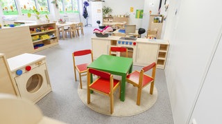 Kita mit Spielzeug und Spielküche