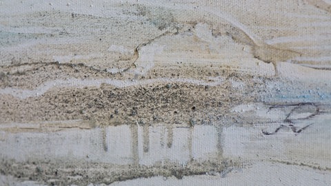 In RLP ist jetzt als neue Bestattungsform auch Kunst aus Totenasche erlaubt. Hier als Beispiel der Ausschnitt aus einem Bild der Malerin Ina Pause-Noack. 