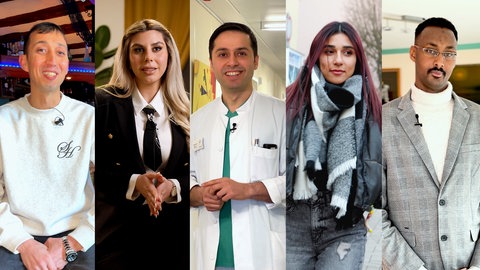 Für Abdul aus Landau, Souzan aus Mainz, Mahdi aus Speyer, Arezoo aus Landau und Ahmed aus Koblenz (v.l.n.r.) ist die Bundestagswahl die erste Wahl, bei der sie in Deutschland ihre Stimme abgeben können.