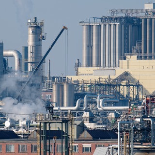 Werksgebäude auf dem Gelände des Chemiekonzerns BASF in Ludwigshafen. In Rheinland-Pfalz hat die CDU die Landtagswahl gewonnen. Unternehmerverbände und Gewerkschaften haben klare Forderungen an eine neue Landesregierung.