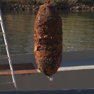 Eine alte Kriegsbombe in Koblenz