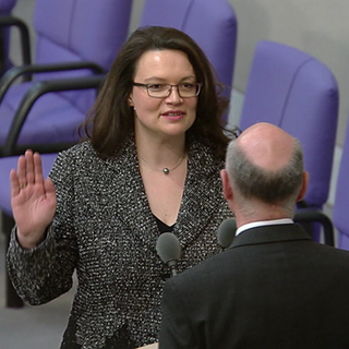 Andrea Nahles, ehemals SPD-Bundesvorsitzende in Berlin, heute Chefin der Bundesagentur für Arbeit in Nürnberg. 