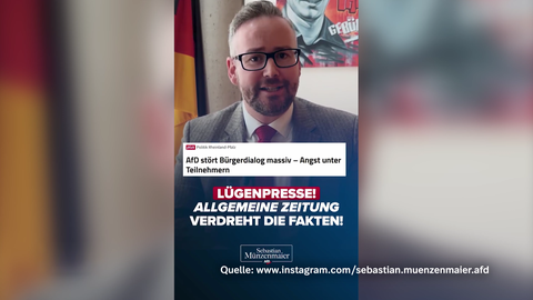 In seinem Instagram-Post ruft der AfD-Bundestagsabgeordnete Münzenmaier dazu auf, Abos bei der Mainzer Allgemeinen Zeitung zu kündigen.