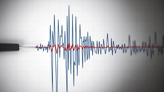 Ein Seismograph zeichnet ein Erdbeben auf 