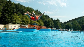 Das Freibad "Waschmühle" in Kaiserslautern.