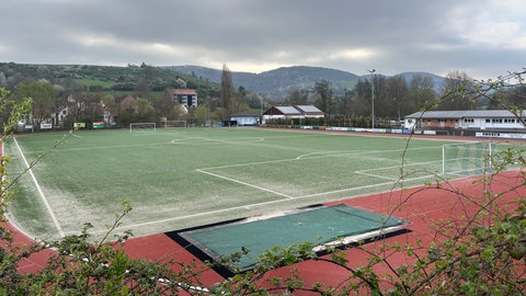 Der Kunstrasen der TSG in Wolfstein ist ziemlich beansprucht.