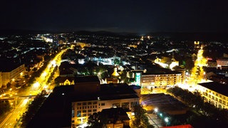 Kaiserslautern bei Nacht, Ludwigstraße, Pfalztheater, Altstadt, Fruchthalle, BBS