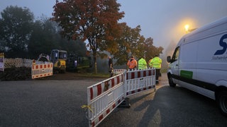 Bei der Burg Lichtenberg ist bei Tiefbauarbeiten eine Gasleitung getroffen worden