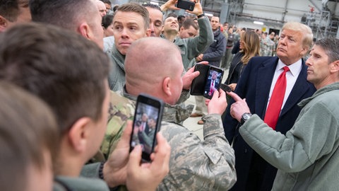 US-Präsident Donald Trump zu Gast auf der Air Base in Ramstein. Hier ein Archivbild aus 2018. 