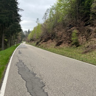 Unfallstelle: Kurvenreiche Landesstraße in der Südwestpfalz nach tödlichem Unfall 2023 Raser-Prozess wieder vor Gericht.