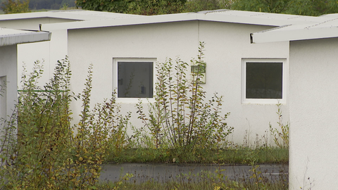 Häuschen für Flüchtlinge in Zweibrücken werden abgebaut - am Haus wächst meterhoch das Unkraut