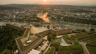 Die Stadt Koblenz von der Festung aus. Bei der Bundestagswahl 2025 ist es der Wahlkreis 198 Koblenz.