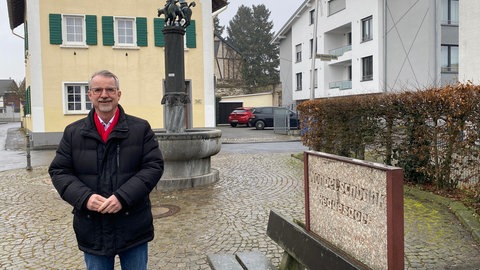 Oberbürgermeisterkandidat Sven Lefkowitz (SPD) in Neuwied-Heddesdorf.