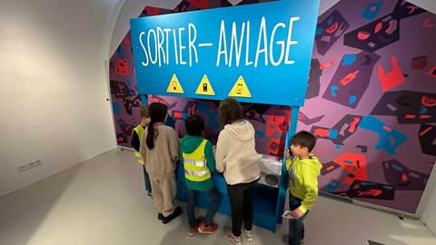 Eine Station der Müllmonster-Mitmach-Ausstellung im Landesmuseum Koblenz auf der Festung Ehrenbreitstein.